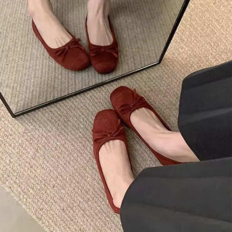 Kivuli - Faux Suede Ballet Flats