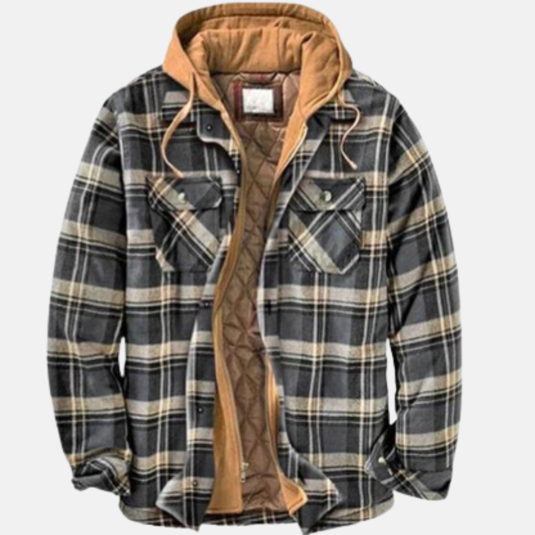 Rugged Hooded Plaid Jacket