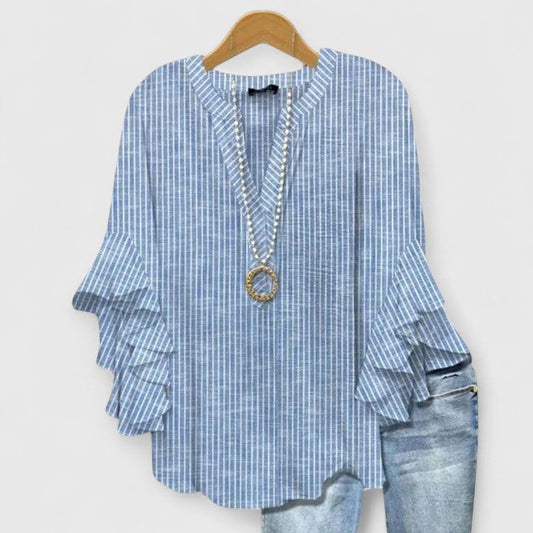 Ruffle Sleeve Floral Blouse