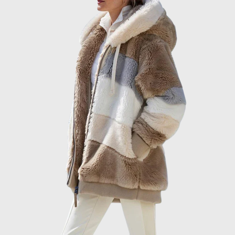 Multicolour Striped Puffer Jacket