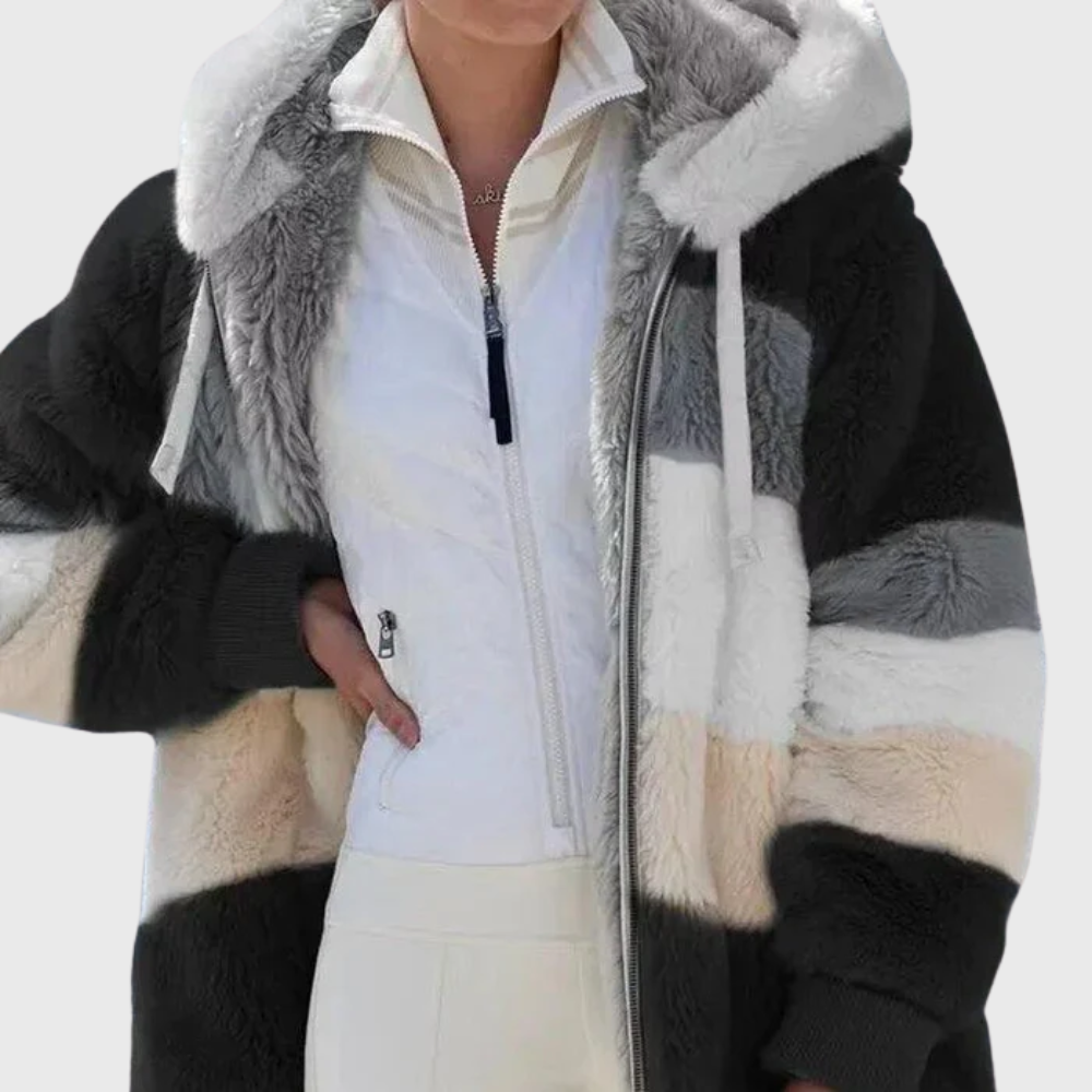 Multicolour Striped Puffer Jacket