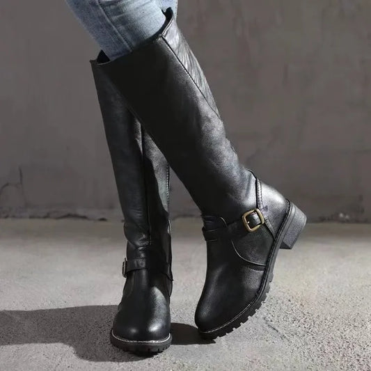 Classic Leather Knee-High Boots