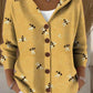 Button-Front Hooded Cardigan