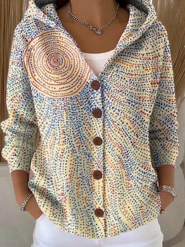 Button-Front Hooded Cardigan