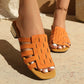 Xylos - Woven Flat Sandals, Elegant Summer Slides