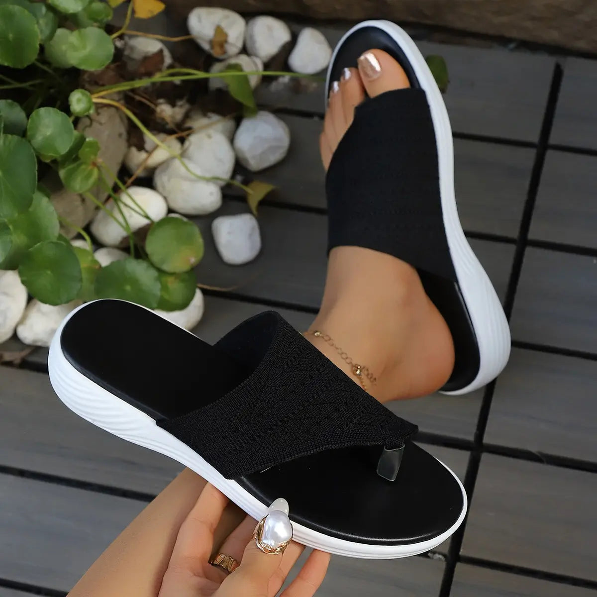 Brimex - Woven Comfort Slides for Everyday Elegance