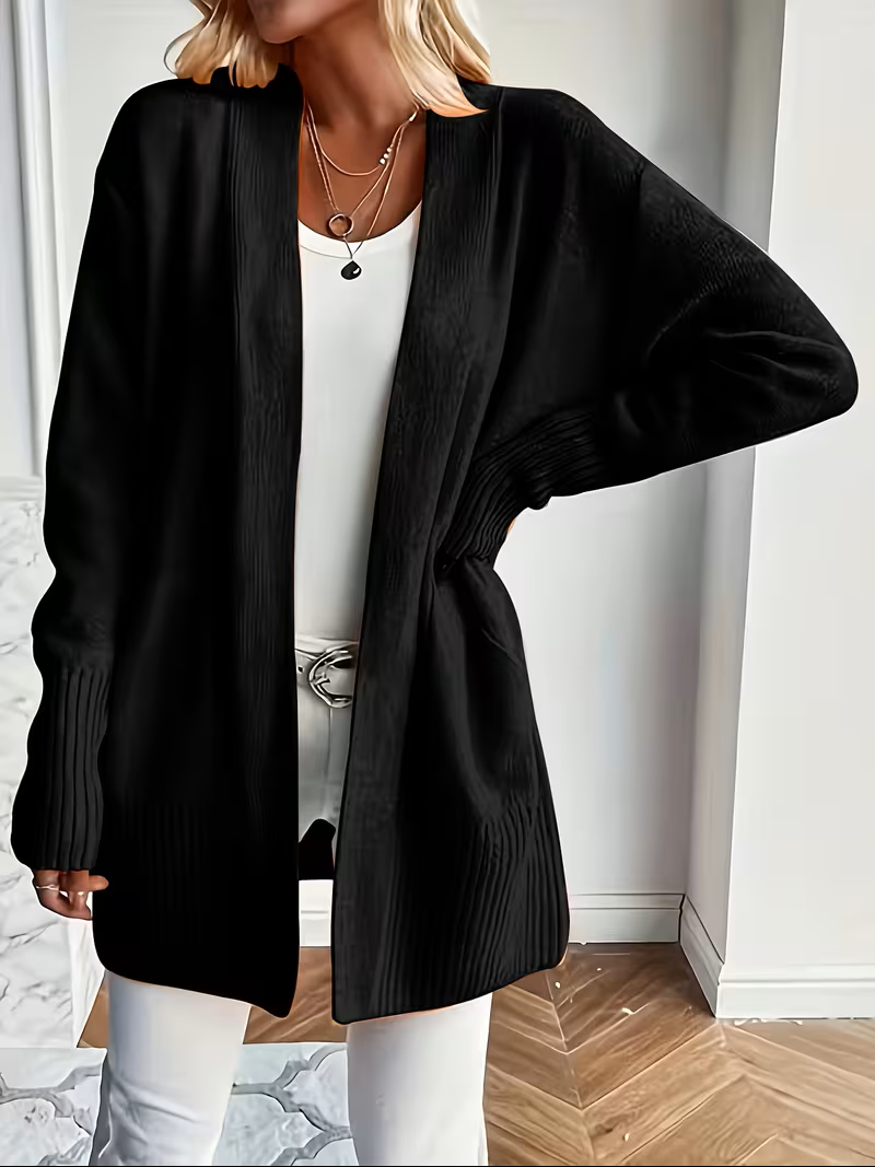 Relaxed Open-Front Cardigan