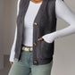 Buttoned V-Neck Knit Vest