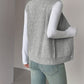 Buttoned V-Neck Knit Vest