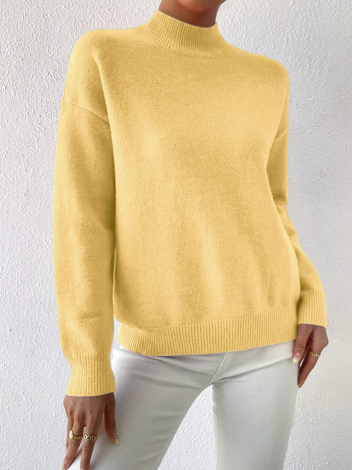 Mock Neck Relaxed Fit Sweater