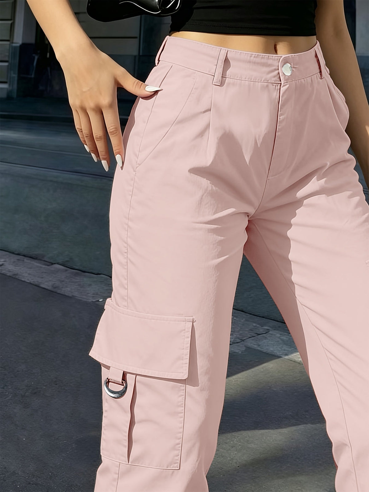 High-Waisted Wide-Leg Cargo Pants