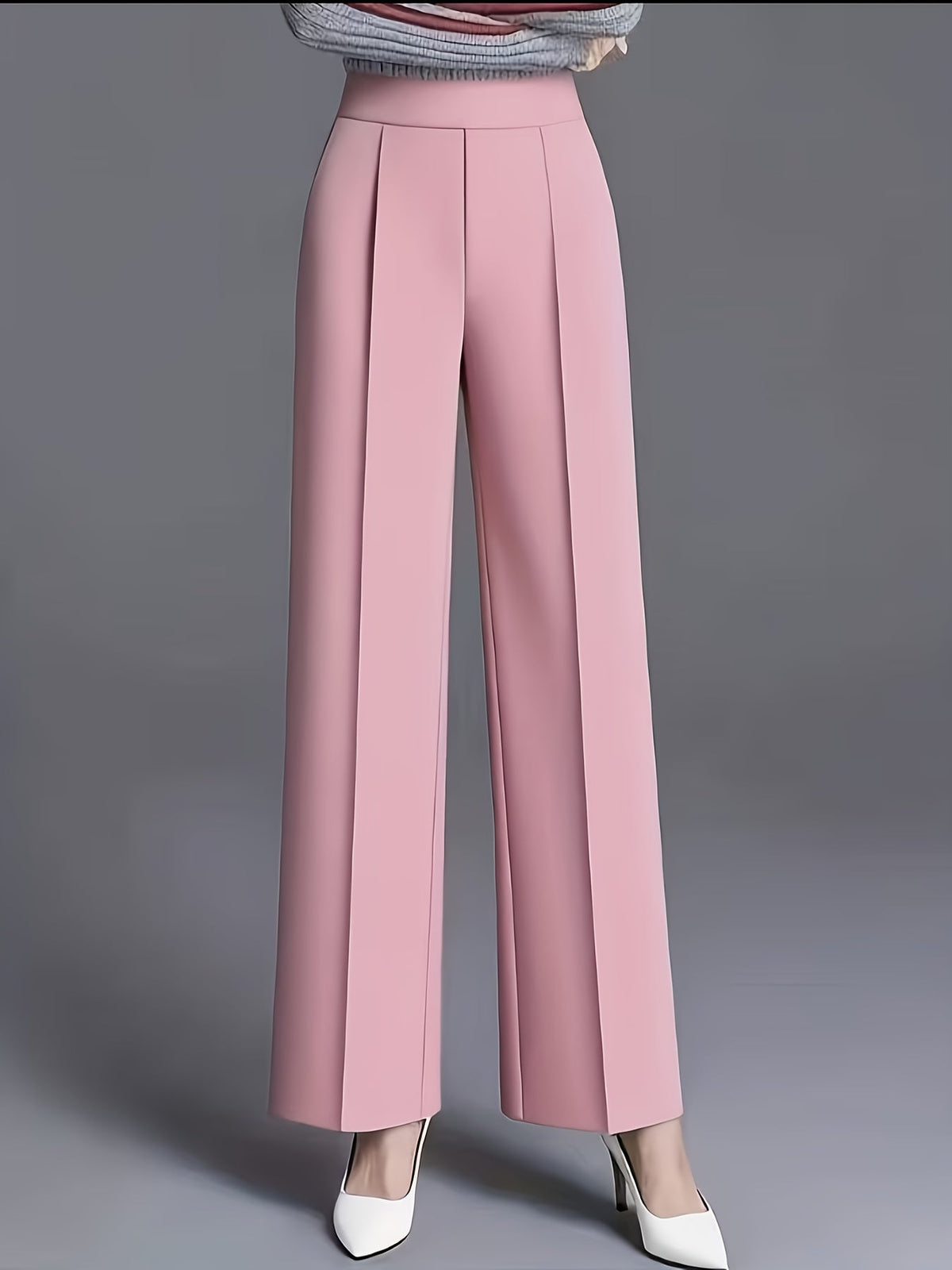 High-Waisted Wide-Leg Trousers