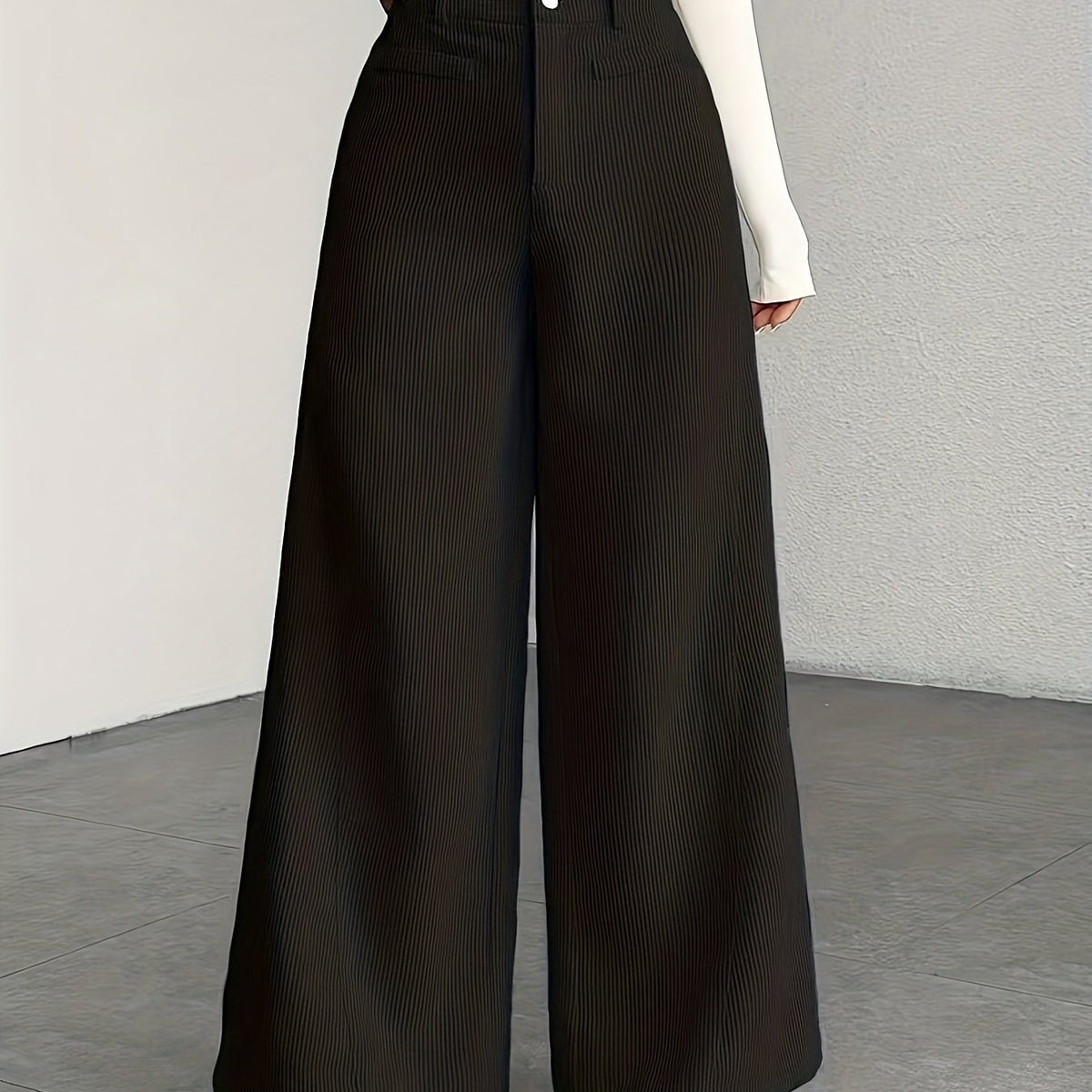 High-Waisted Wide-Leg Trousers
