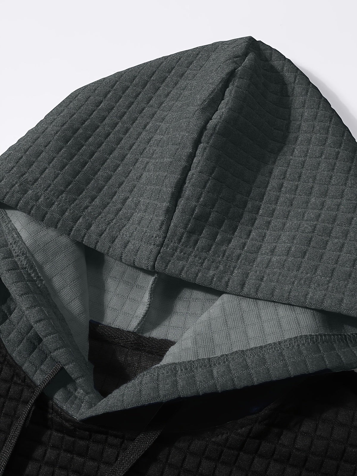 Textured Color-Block Hoodie