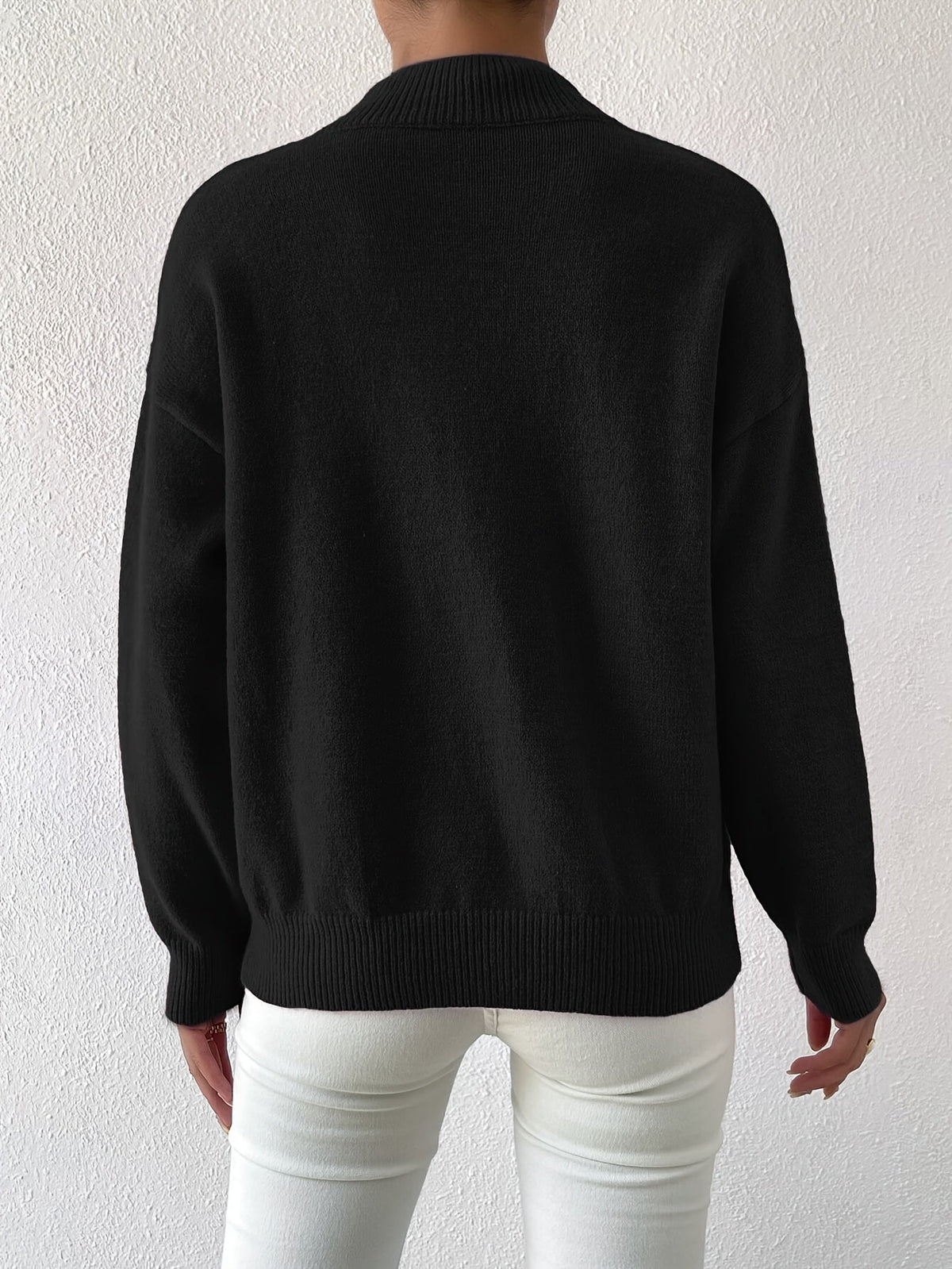 Mock Neck Relaxed Fit Sweater