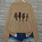 Cat-Print Knit Pullover
