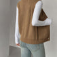 Buttoned V-Neck Knit Vest