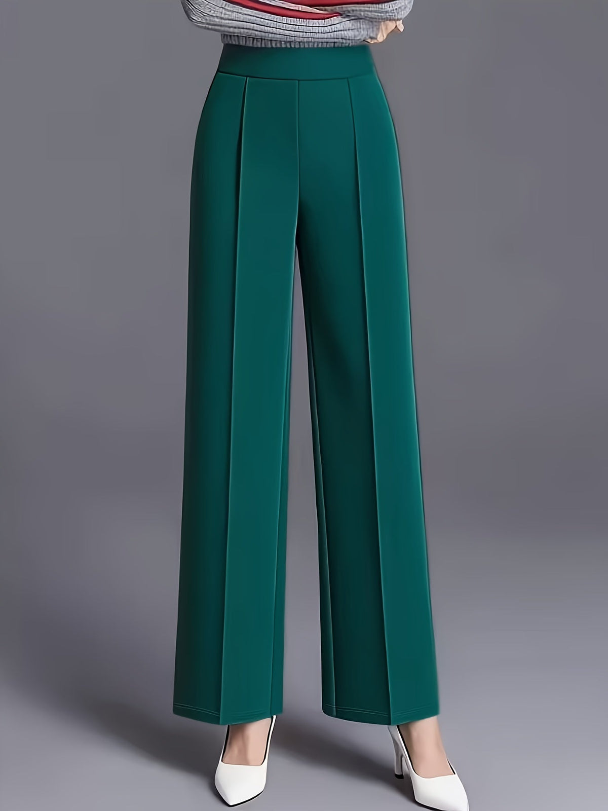 High-Waisted Wide-Leg Trousers