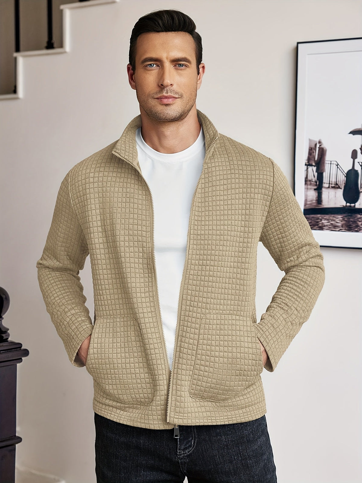 Textured Zip-Up Jacket