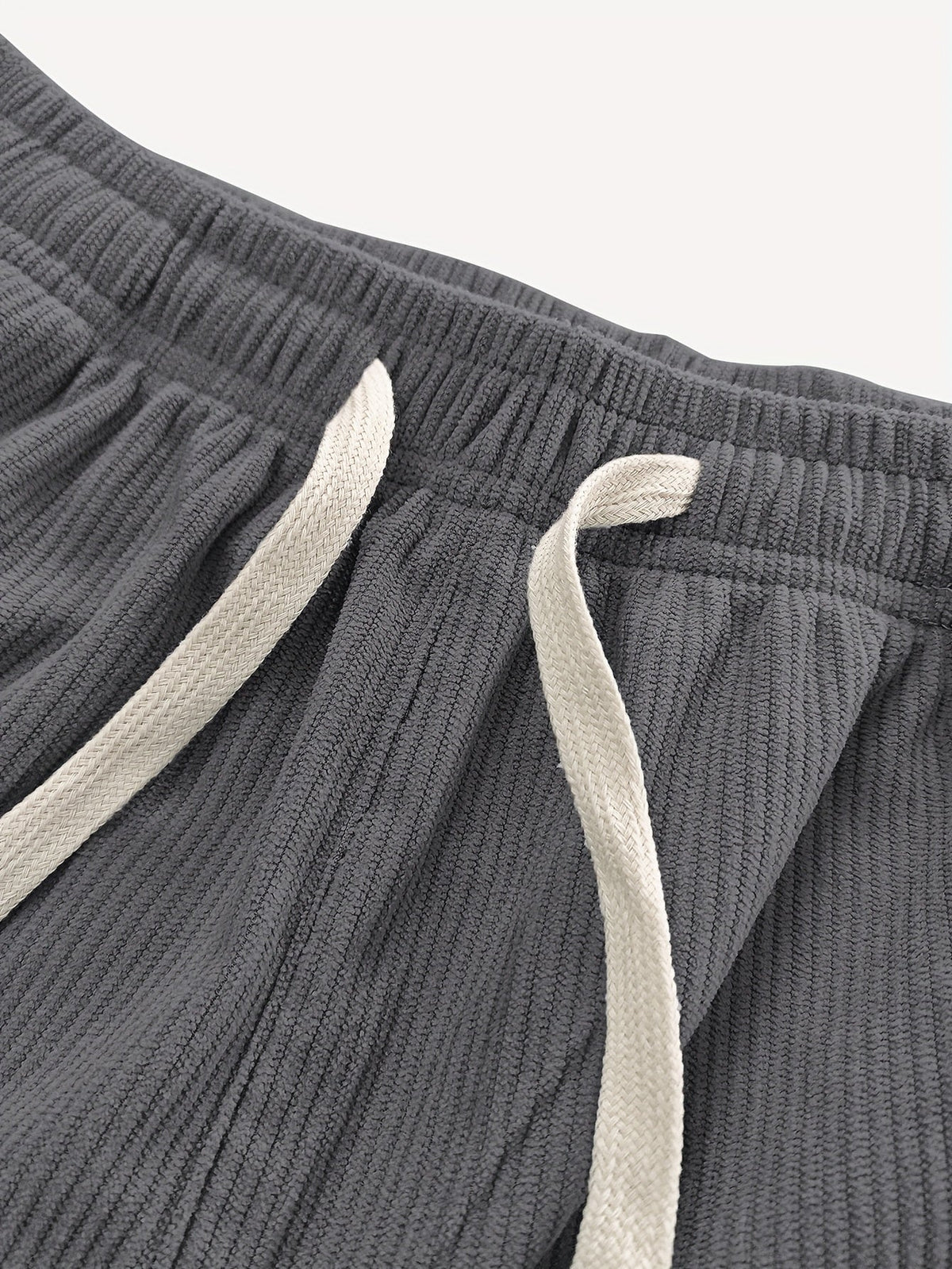 Relaxed Straight-Leg Ribbed Trousers