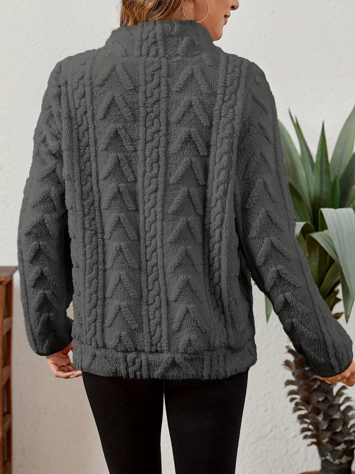 Half-Zip Textured Pullover