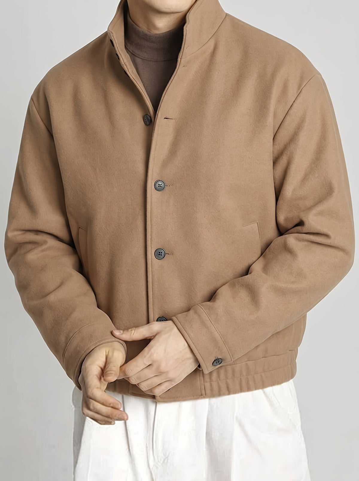 Button-Front Bomber Jacket
