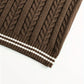 Cable-Knit V-Neck Sweater Vest