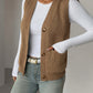 Buttoned V-Neck Knit Vest