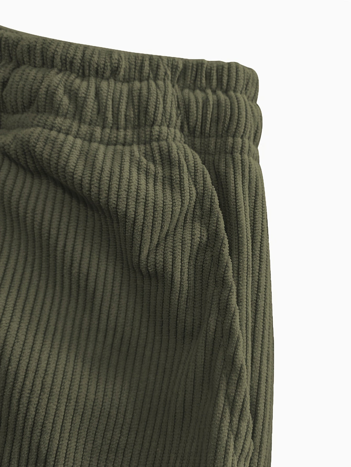 Relaxed Straight-Leg Ribbed Trousers