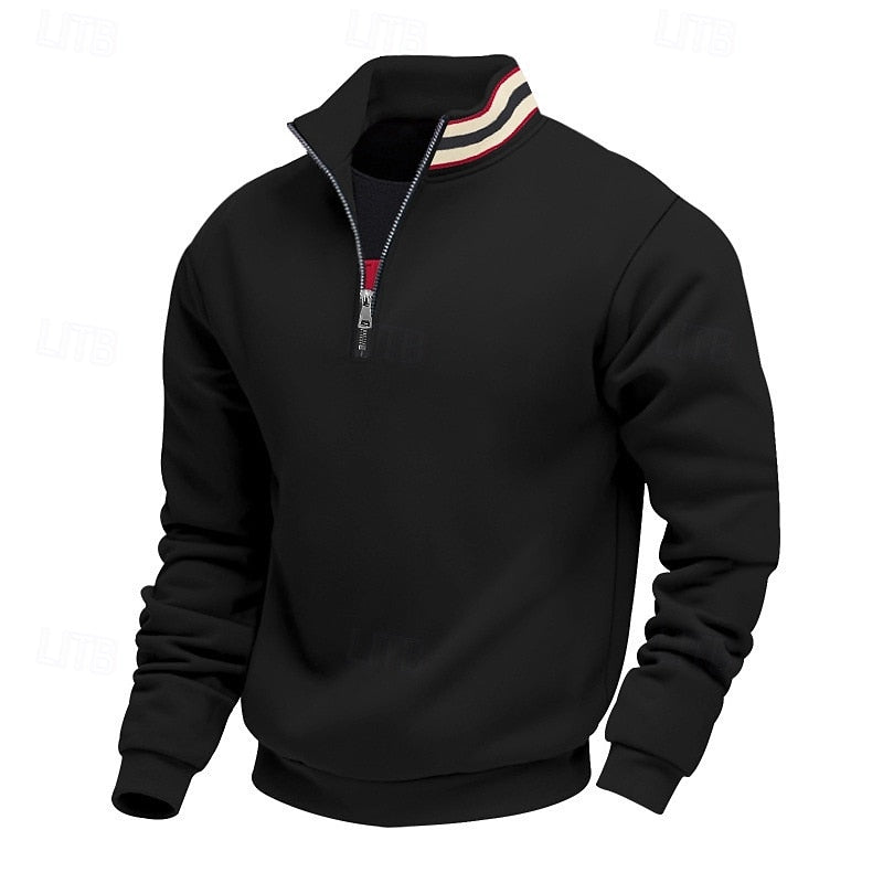 Quarter-Zip Stand-Collar Pullover