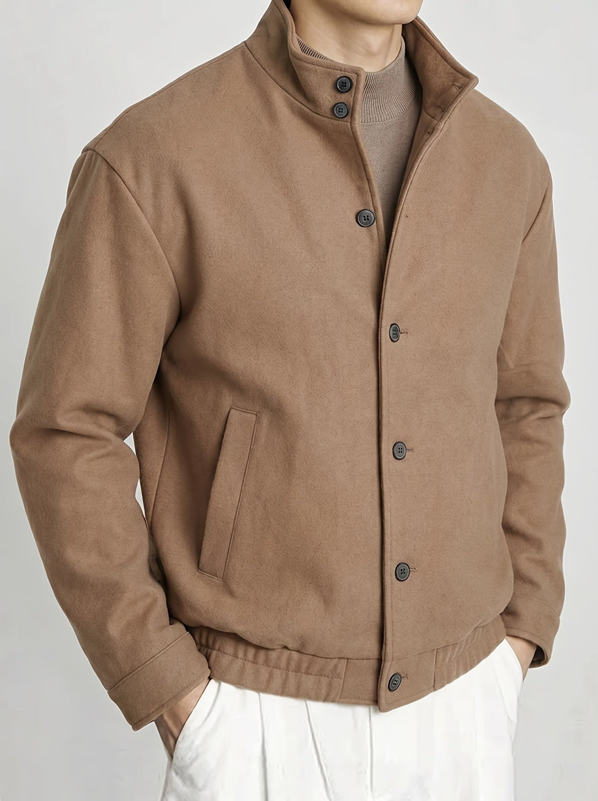 Button-Front Bomber Jacket