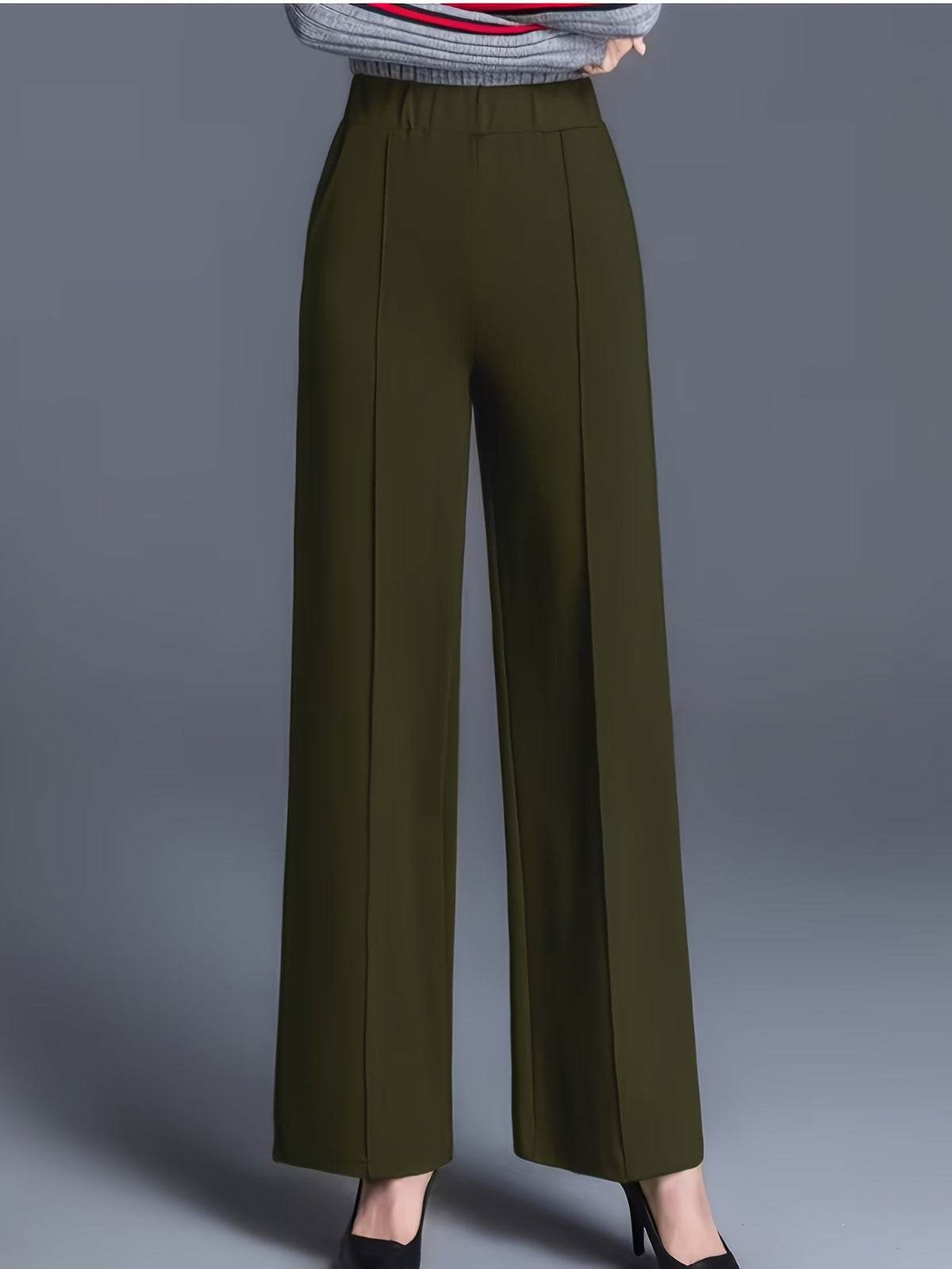 High-Waisted Wide-Leg Trousers