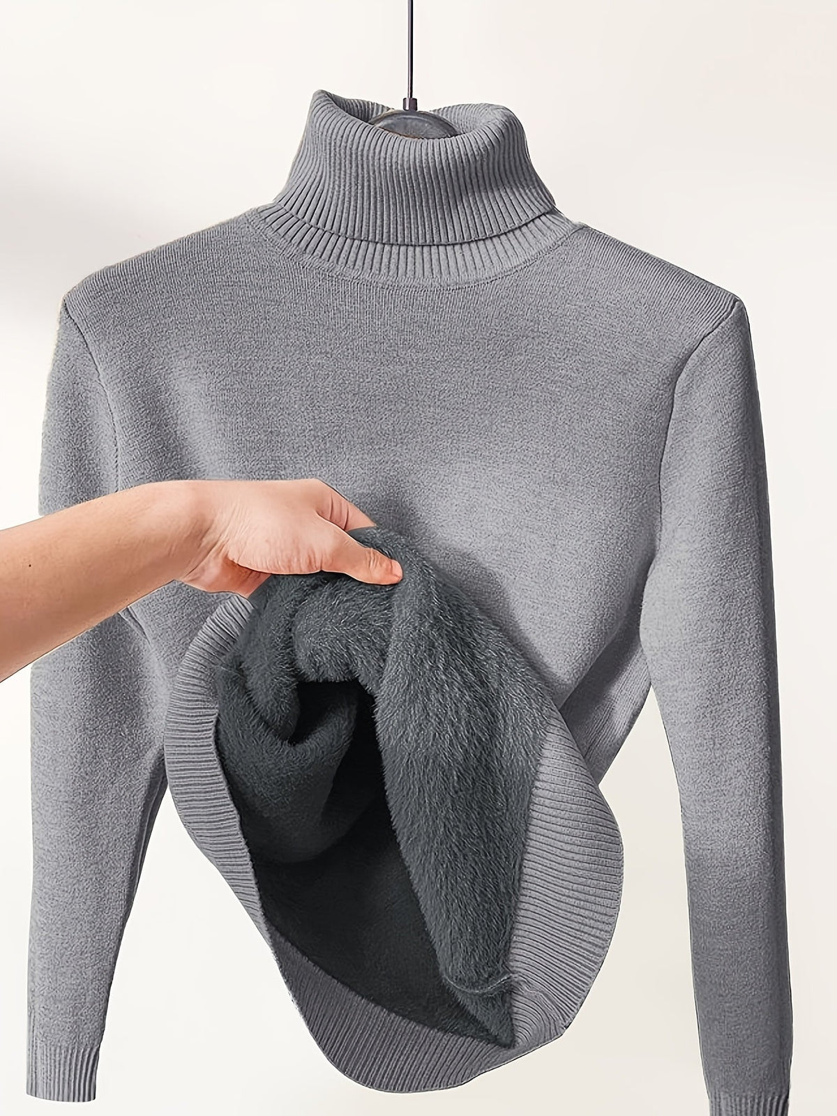 High-Neck Lined Sweater