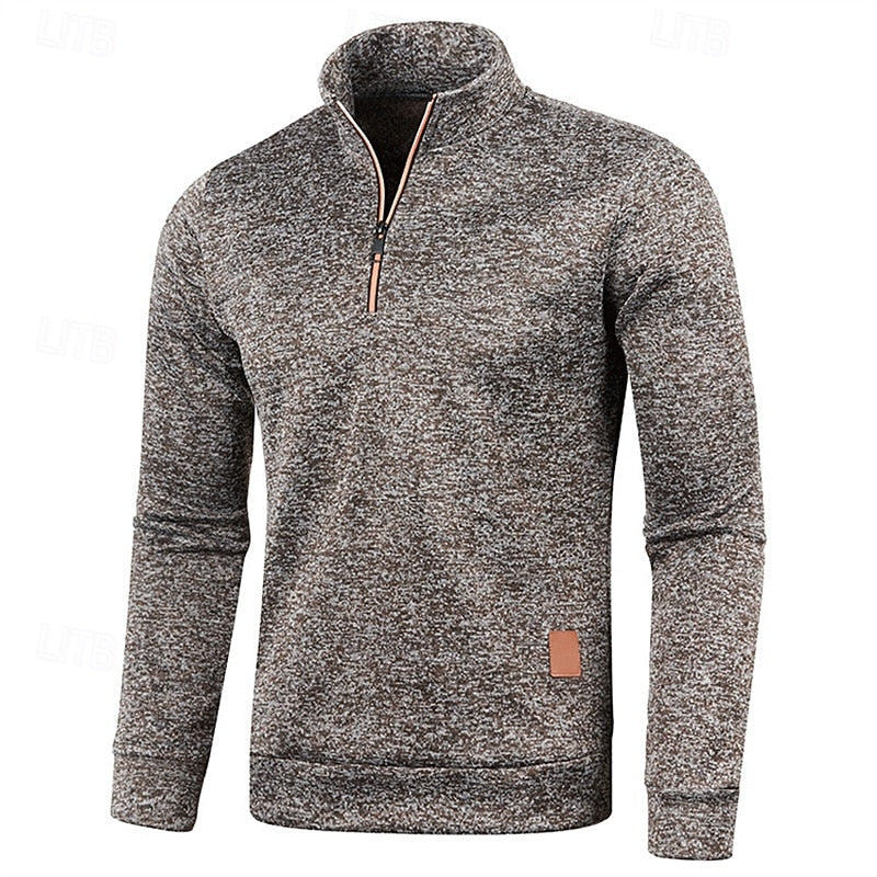Quarter-Zip Textured Pullover Sweater