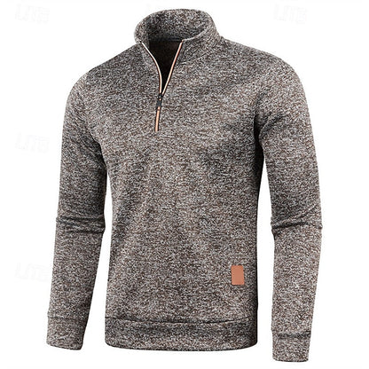 Quarter-Zip Textured Pullover Sweater