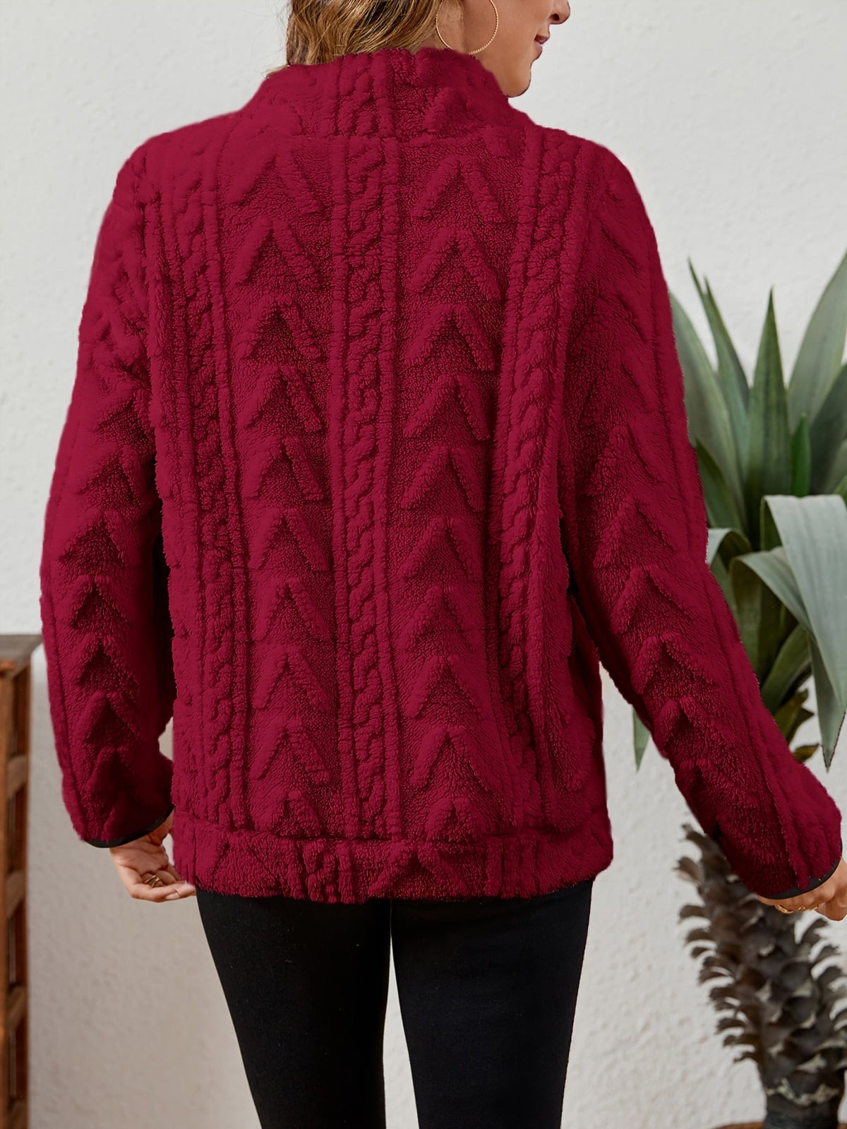 Half-Zip Textured Pullover