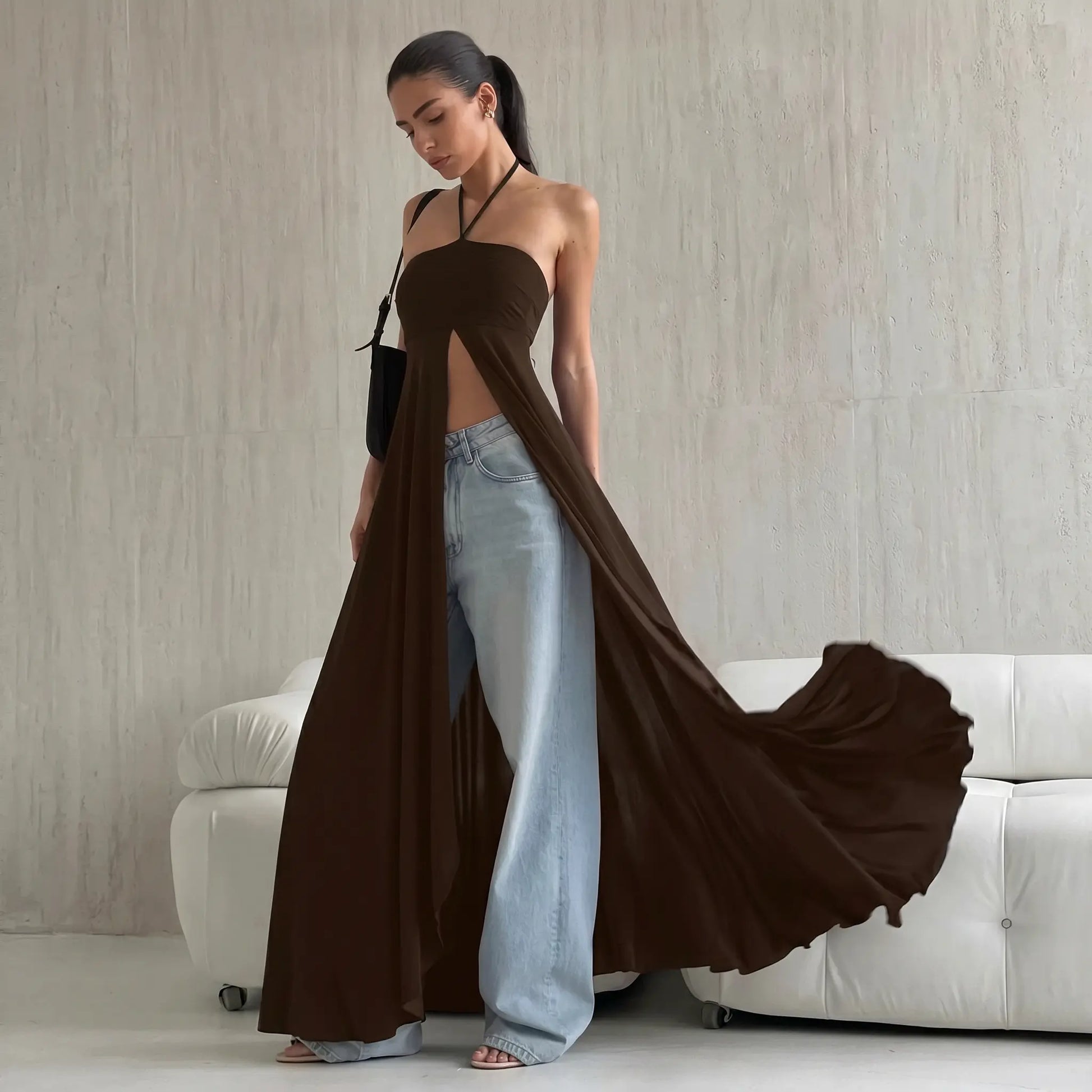 Aethel - Robe Maxi Bohème Chic En Soie Fluide