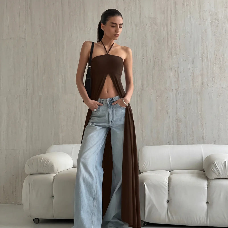 Aethel - Robe Maxi Bohème Chic En Soie Fluide