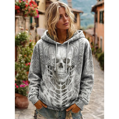 Skull Graphic Halloween Hoodie