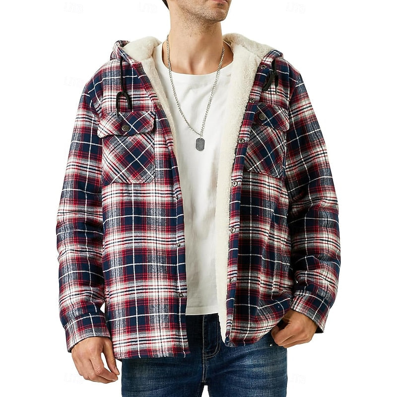 Hooded Check Overshirt