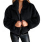 Plush Cropped Zip Jacket