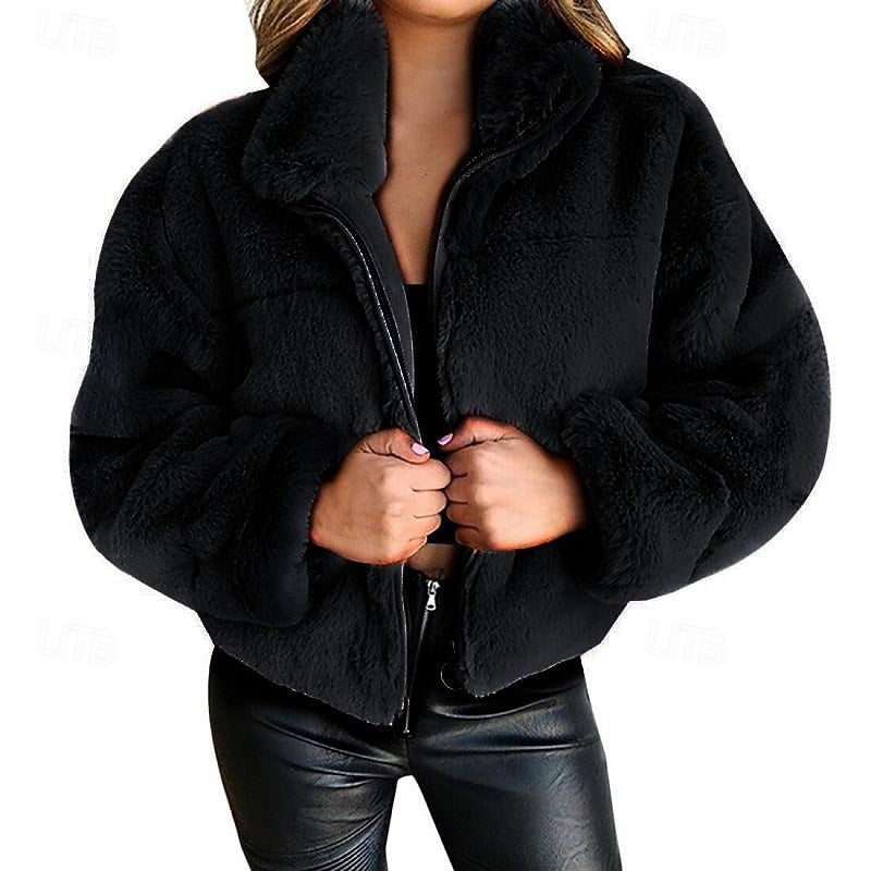 Plush Cropped Zip Jacket