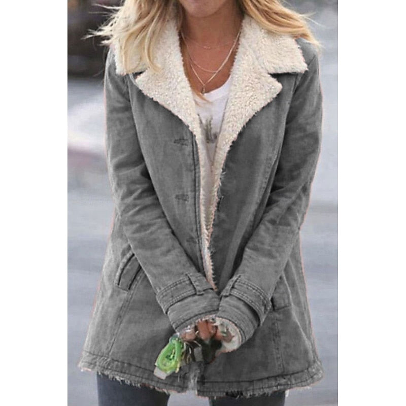 Sherpa-Lined Tailored Coat
