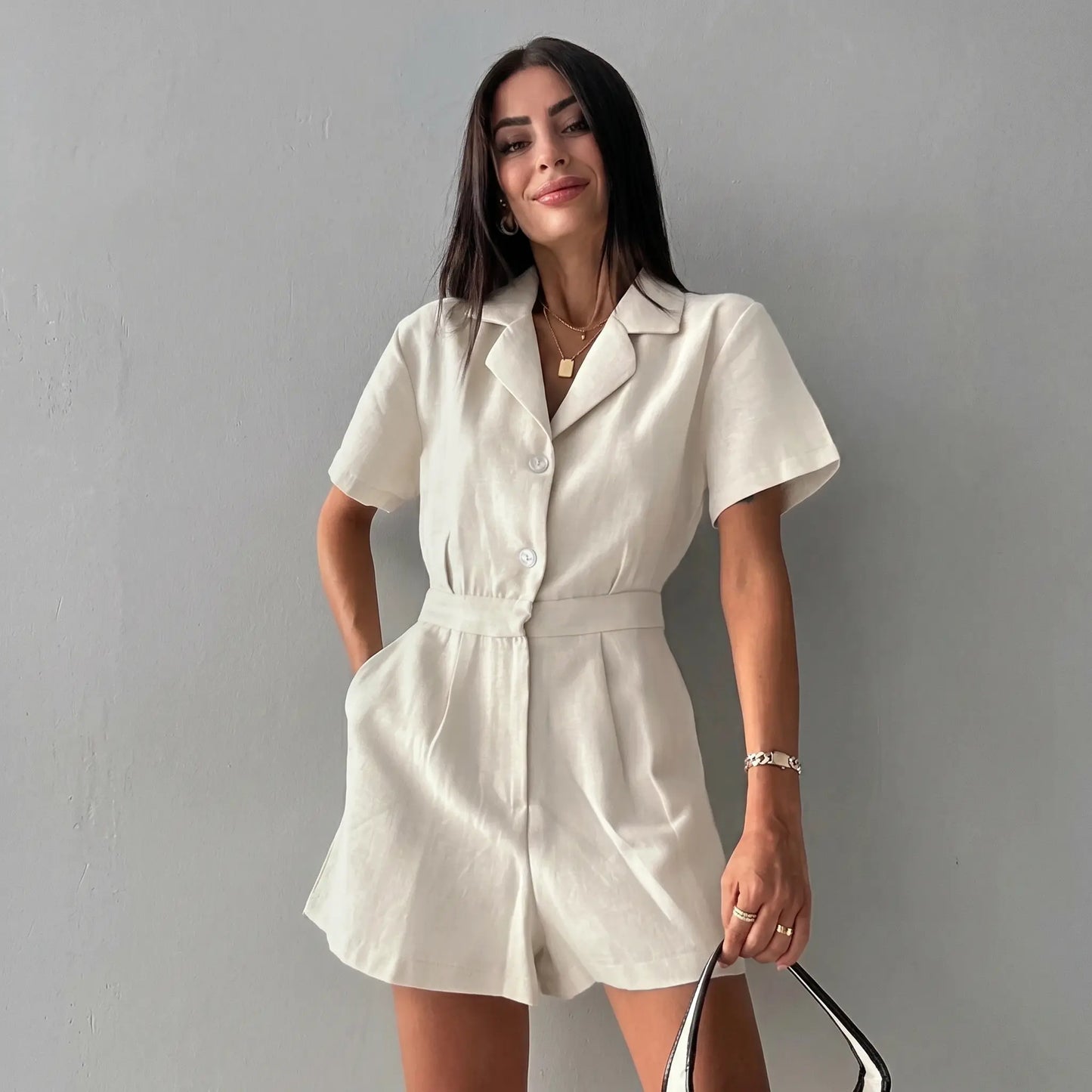 Azkari - Elegant Linen-Blend Jumpsuit