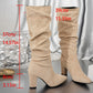 Slouch Knee-High Block Heel Boots