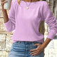 Openwork Sleeve Crew Neck Sweater