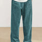 Relaxed Straight-Leg Ribbed Trousers