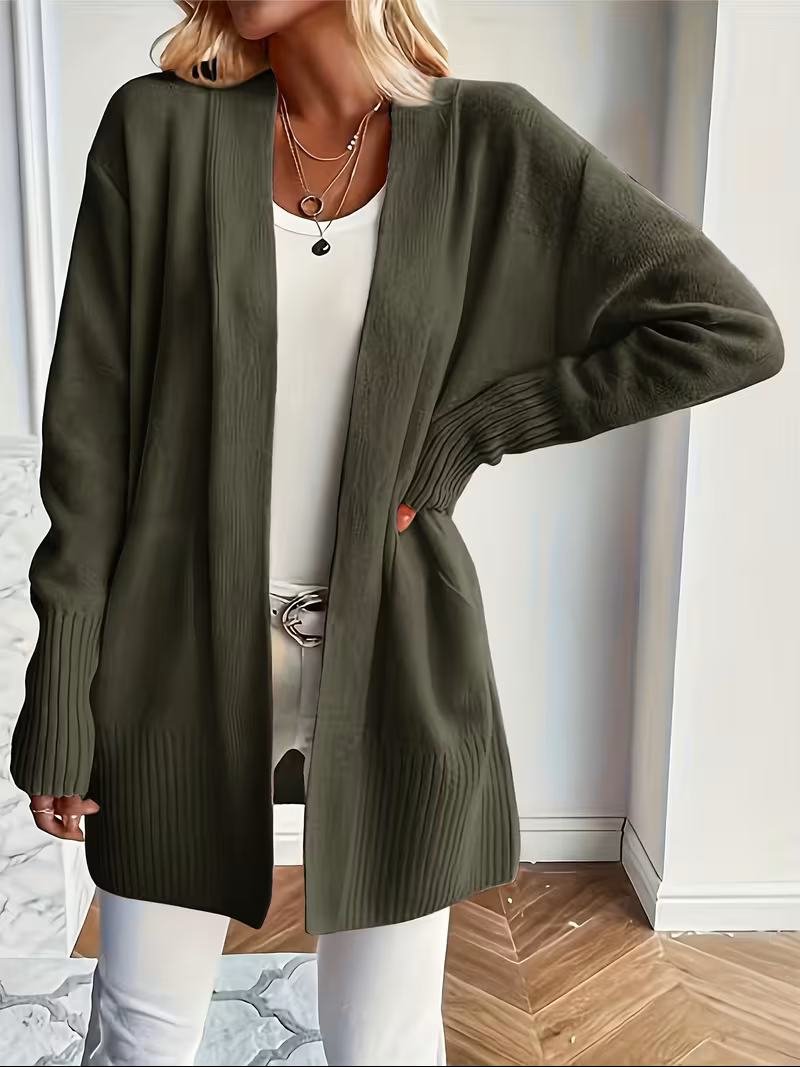 Relaxed Open-Front Cardigan