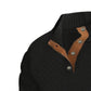 Stand Collar Button Henley Sweater