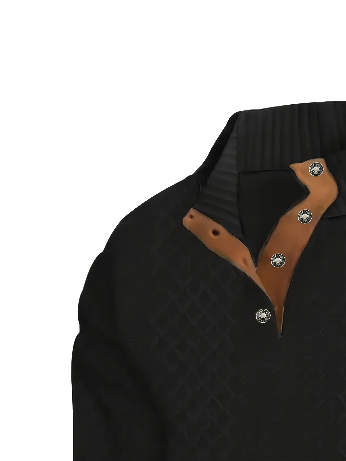 Stand Collar Button Henley Sweater